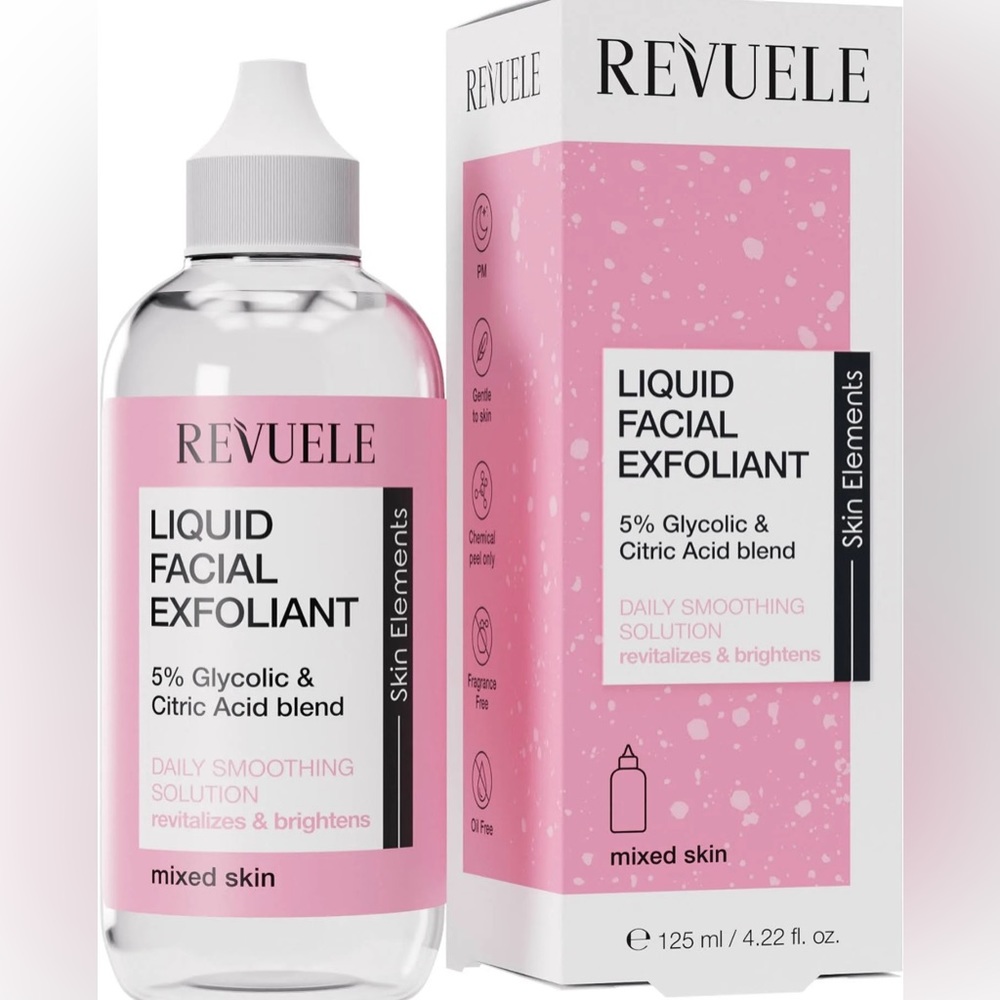REVUELE LIQUID FACIAL EXFOLIANT 5% GLYCOLIC + CITRIC ACID BLEND, 125ml